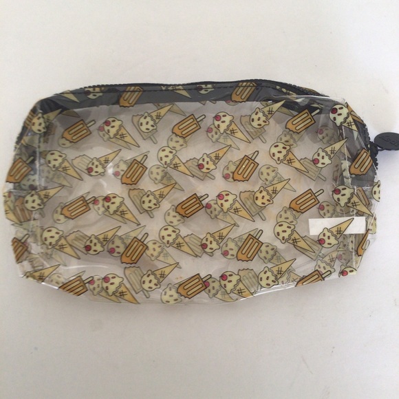 IPSY CLEAR ICE CREAM COSMETIC MAKEUP BAG NWOT - Picture 2 of 4